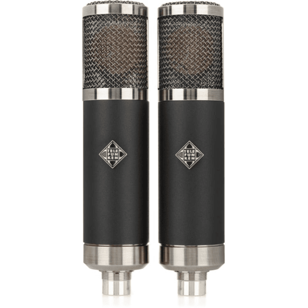 Telefunken T47 Matched pair black and silver front view