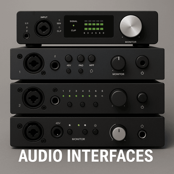 audio interface for sale black front view