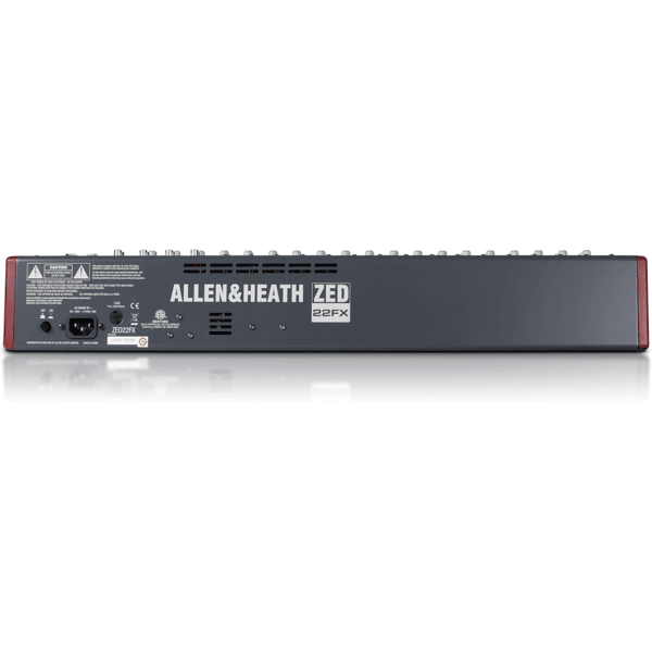 allen and heath zed 22fx rear view