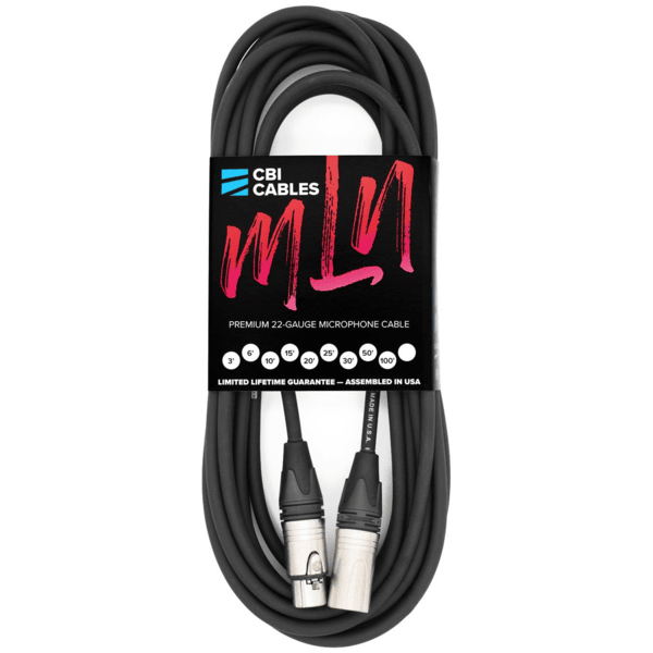 CBI Performer XLR Mic Cable 25 ft | Long Studio Microphone Cable – MLN-25