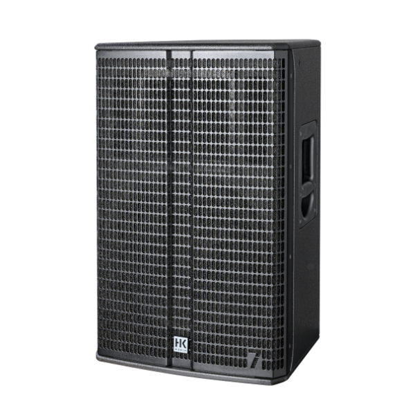 HK LINEAR-7-115-FA 200 Watt 15" Active Speaker front angle view