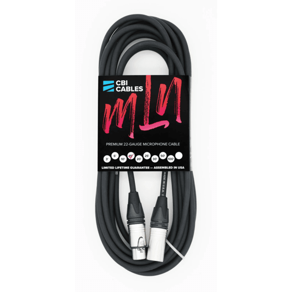 CBI Performer XLR Mic Cable 15 ft | Studio Microphone Cable – MLN-15