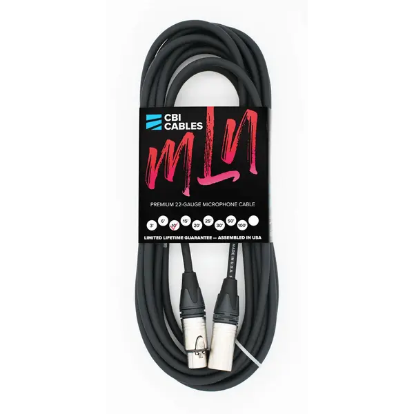 CBI Performer XLR Mic Cable 10 ft | XLR Male to Female – MLN-10