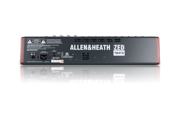 allen and heath zed 16fx rear view