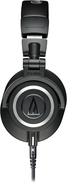 Audio Technica m50x side view with cable