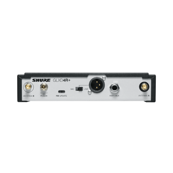 shure glxd124r wireless combo system rear view