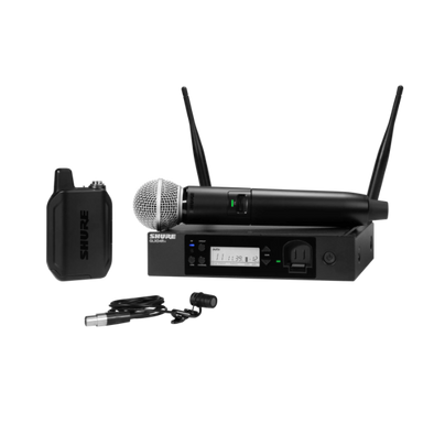 shure glxd124r wireless combo system front view