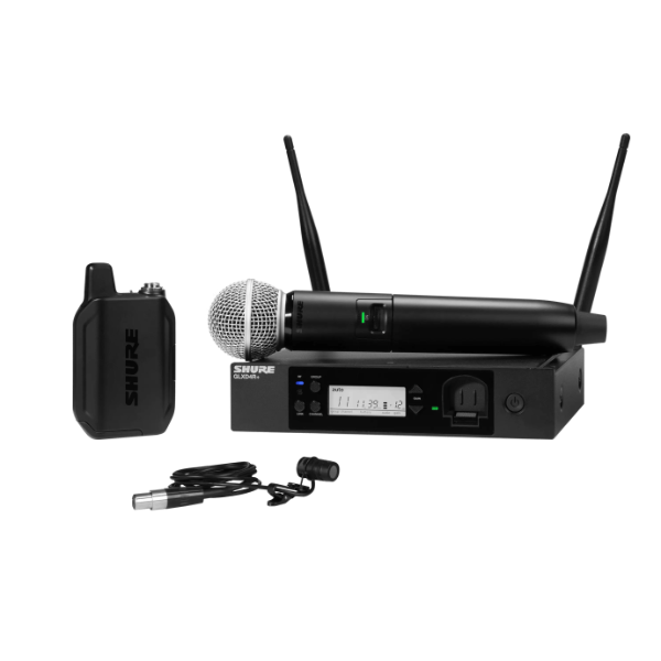 shure glxd124r wireless combo system front view
