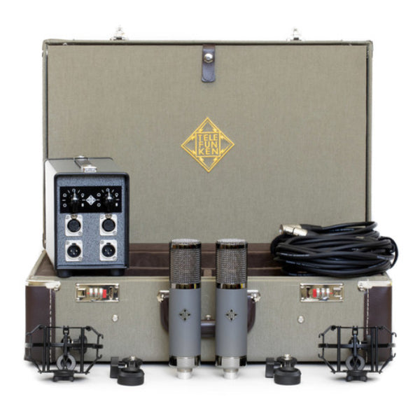 Vintage-style audio equipment set with a telefunken logo on a white background
