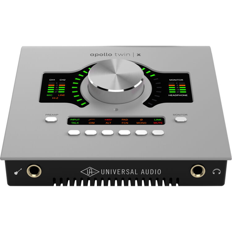 Apollo Twin X QUAD Gen 2 Thunderbolt Audio Interface Essentials front angle view